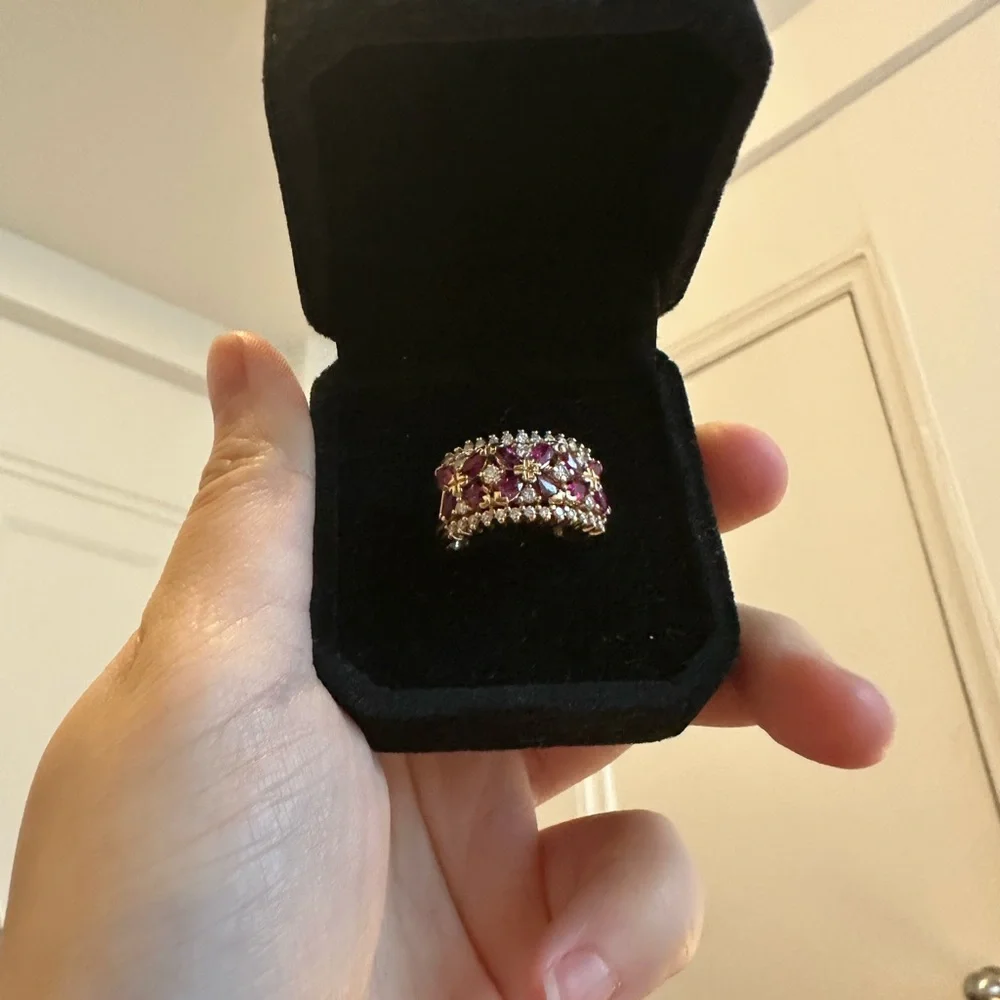 🚫🚫😭SOLD EFFY ruby+ diamond “xo” ring - Picture 3 of 8